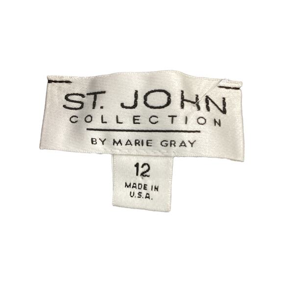 St. John Collection By Marie Gray Women’s Skirt Size 12 Knit Pleated A- Line B&W - Picture 4 of 4